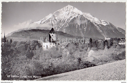 Schloss Spiez mit Niesen - castle - 39 - Switzerland - old postcard - unused - JH Postcards