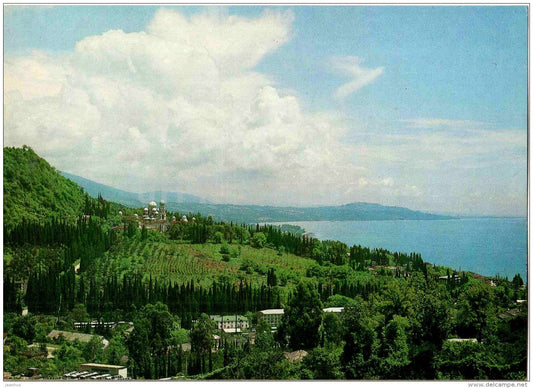 panorama - Black sea - New Athos - Novyi Afon - Abkhazia - 1983 - Georgia USSR - unused - JH Postcards