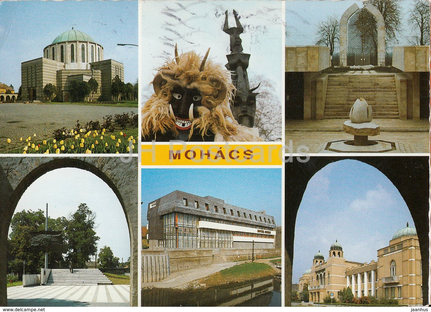 Mohacs - hotel Csele - architecture - multiview - 1993 - Hungary - used - JH Postcards