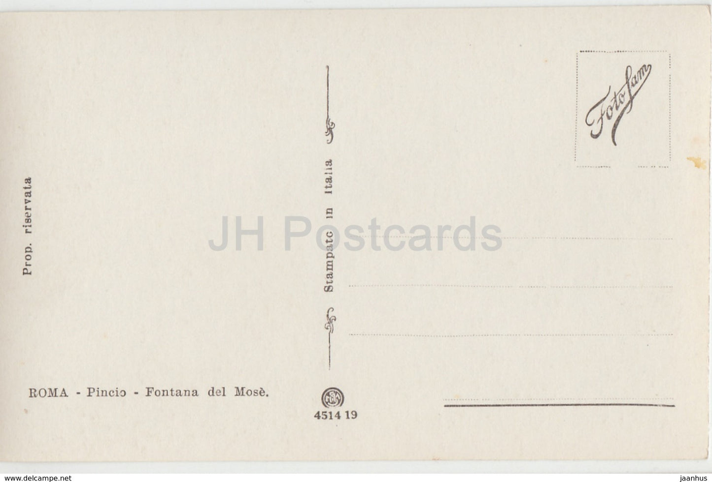 Roma - Rome - Pincio - Fontana del Mose - fountain - 4514-19 - old postcard - Italy - unused