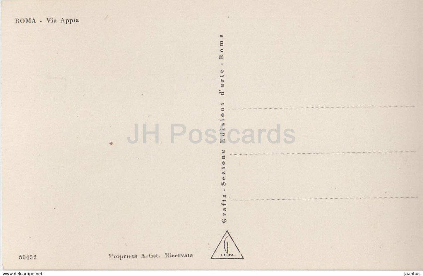 Roma - Rom - Via Appia - 50452 - alte Postkarte - Italien - unbenutzt