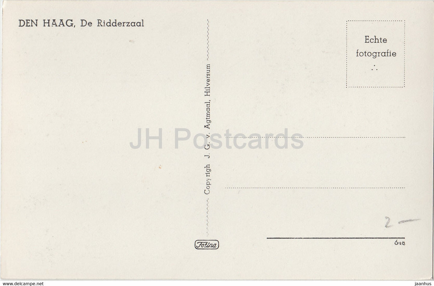 Den Haag - De Ridderzaal - alte Postkarte - Niederlande - unbenutzt