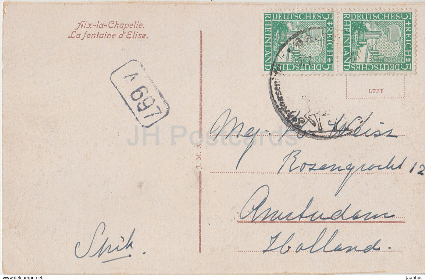Aix-la-Chapelle - Elisenbrunnen - Aix la Chapelle - La Fontaine d'Elise - carte postale ancienne - Allemagne - occasion
