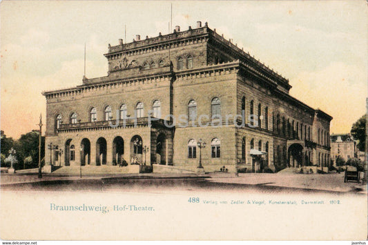 Braunschweig - Hof Theater - theatre - 488 - old postcard - Germany - unused - JH Postcards