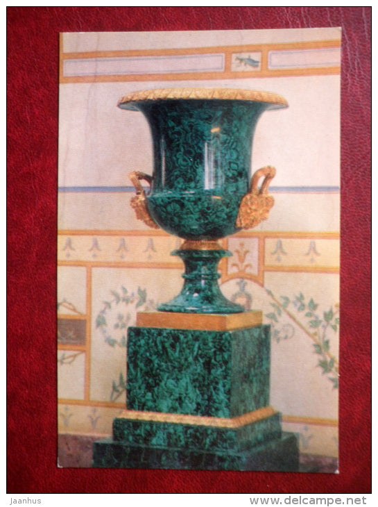 Vase , 1830s - Russian Malachite - The Hermitage , Leningrad - 1980 - Russia USSR - unused - JH Postcards