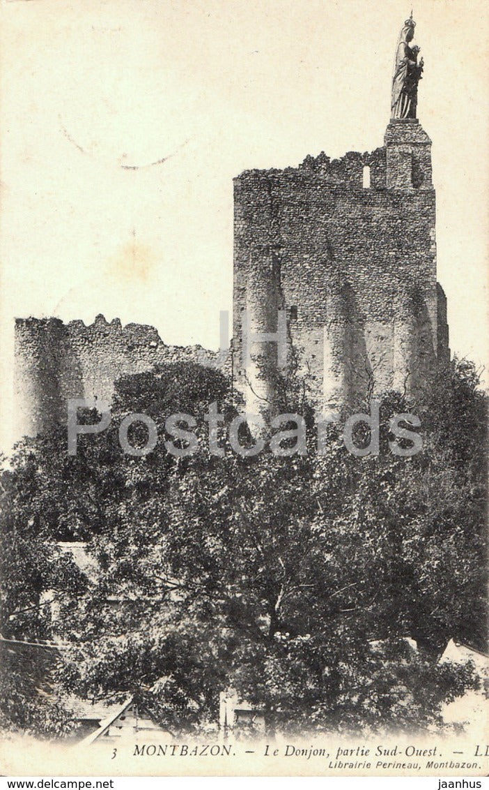 Montbazon - Le Donjon - partie Sud Ouest - 3 - old postcard - 1905 - France - used - JH Postcards