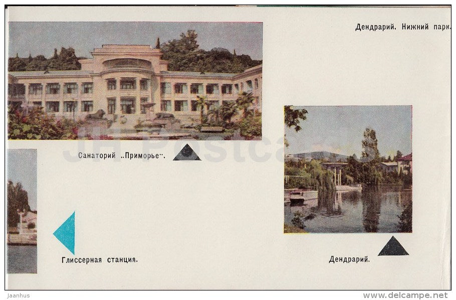 sanatorium Primorye - Dendrarium - Railway Station - City Beach - Sochi - 1967 - Russia USSR - unused - JH Postcards