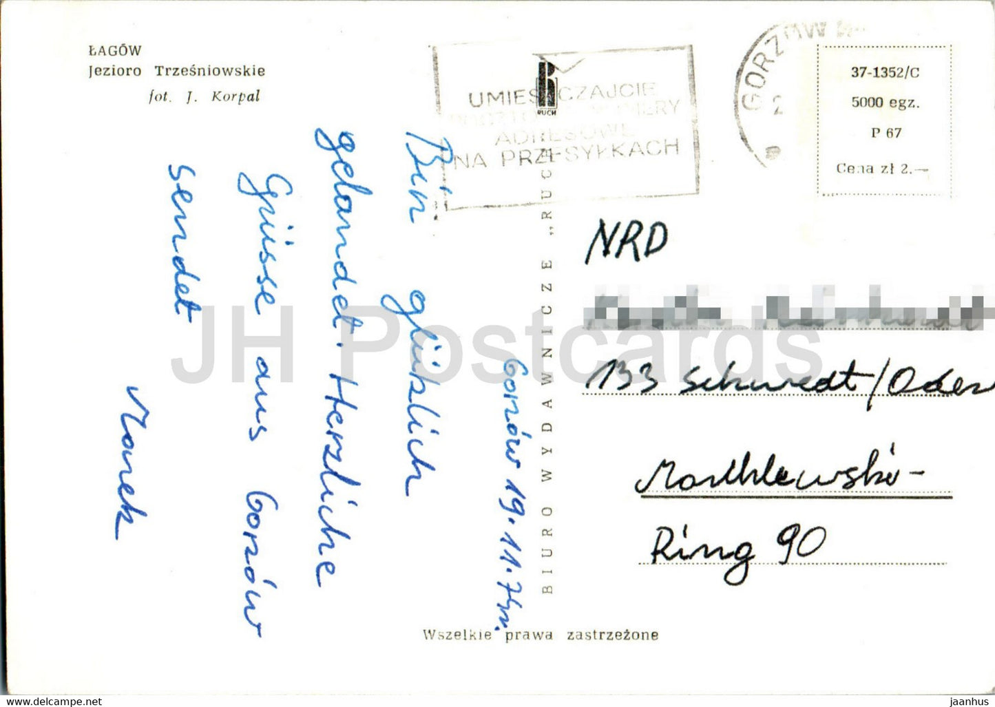 Lagow - Jezioro Trzesniowskie - lac - 1974 - Pologne - occasion