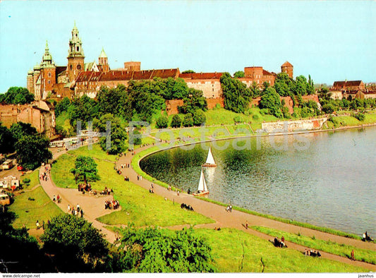 Krakow - Wawel - widok od strony Wisly - view from the Vistula river - Poland - unused - JH Postcards