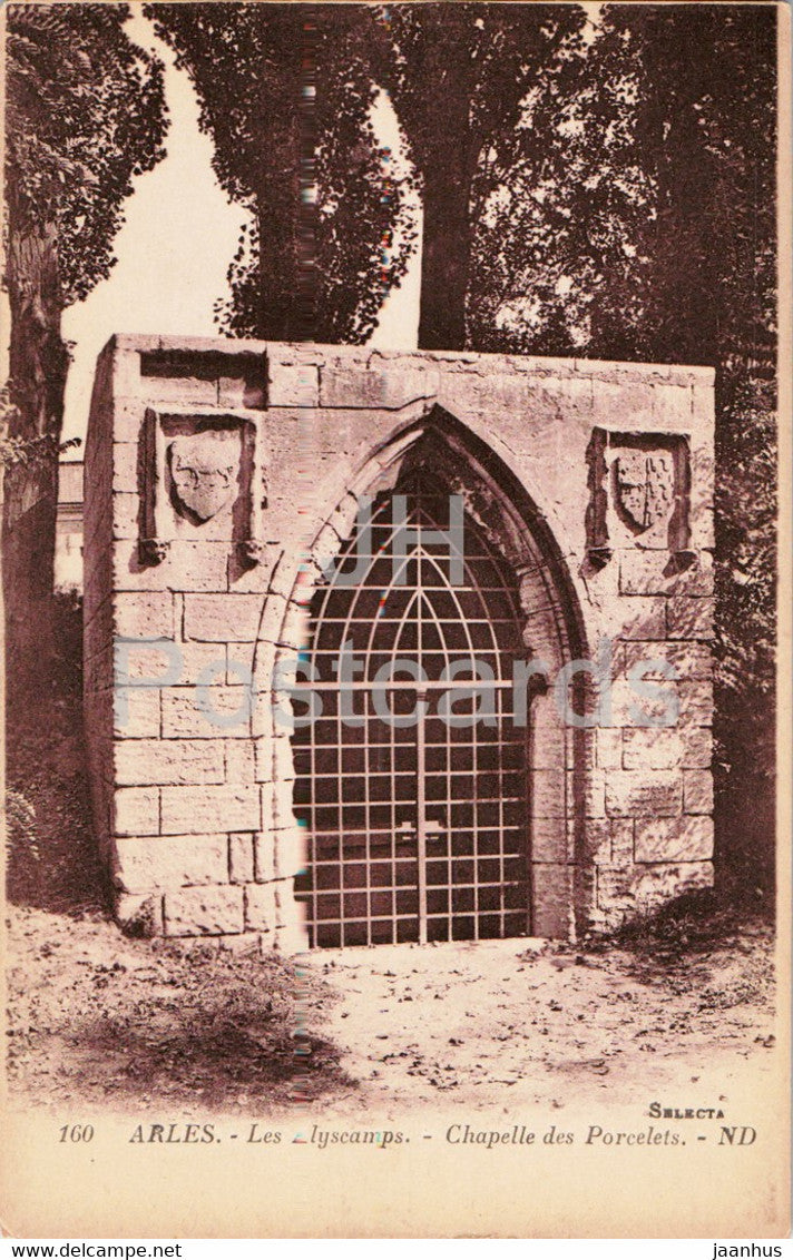 Arles - Les Alyscamps - Chapelle des Porcelets - 160 - old postcard - France - unused - JH Postcards