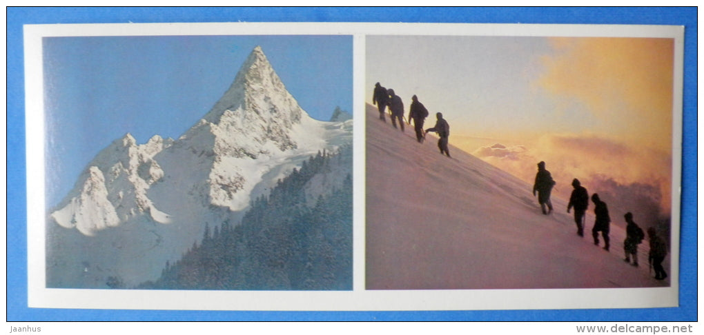 Ine peak in Caucasus - mountaneering - alpinism - 1980 - Russia USSR - unused - JH Postcards