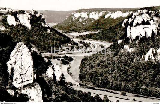 Donautal - Blick vom Eichfelsen auf Schloss Werenwag - 1965 - Germany - used - JH Postcards
