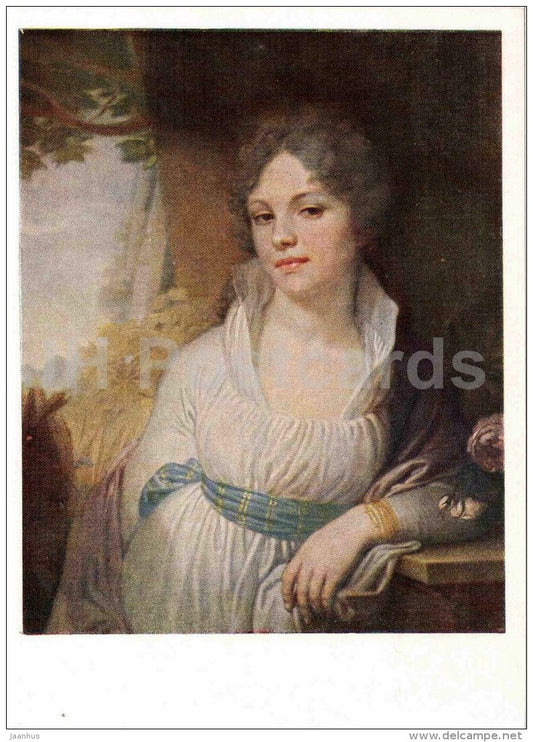 painting by Vladimir Borovikovsky - Portrait of Lapukhina , 1797 - russian art - Russia - 1957 - Russia USSR - unused - JH Postcards
