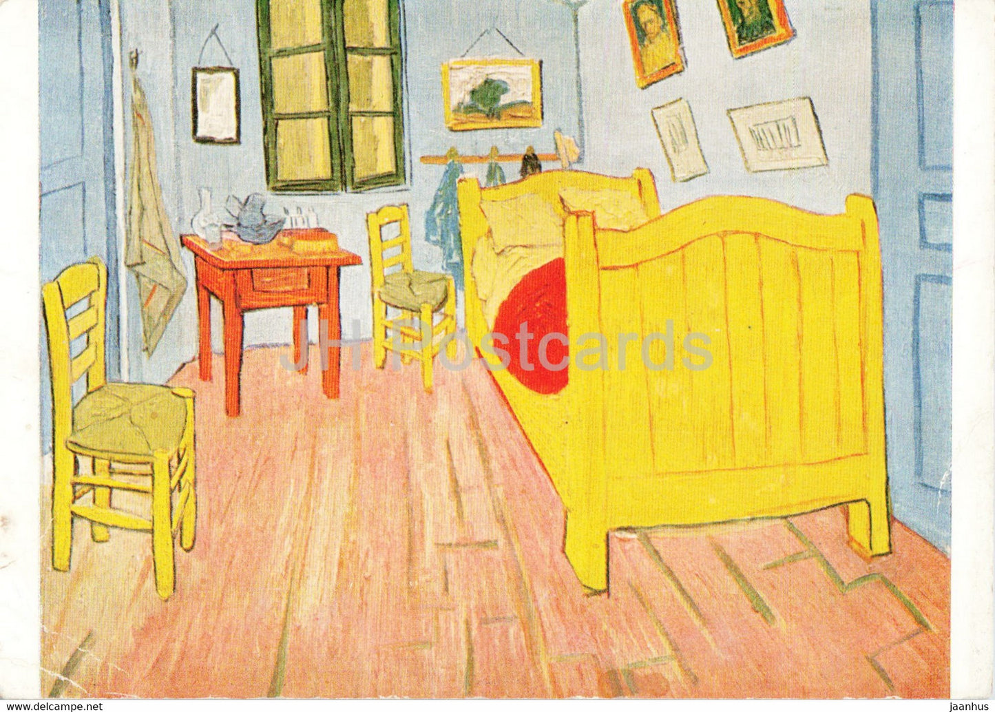 painting by Vincent van Gogh - Chambre a coucher de van Gogh a Arles - bdroom in Arles - Dutch art - France - unused - JH Postcards