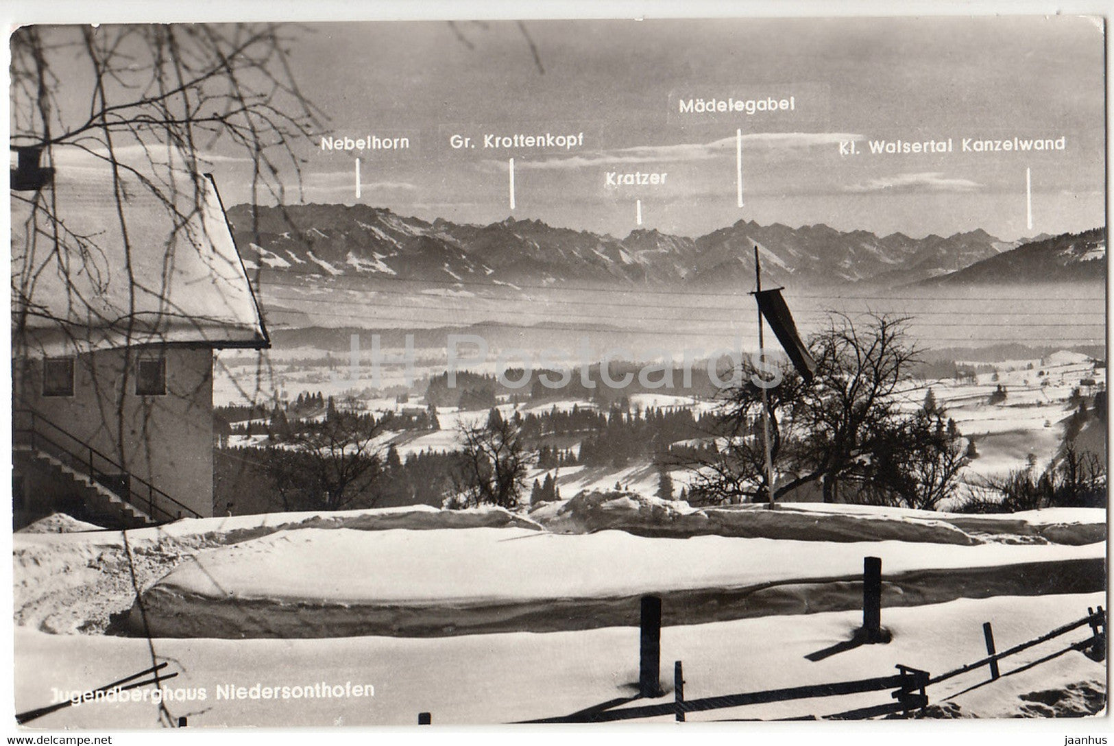 Jugendberghaus Niedersonthofen - Nebelhorn - Kratzer - Madelegabel - Gr Krottenkopf - 1981 - Germany - used - JH Postcards