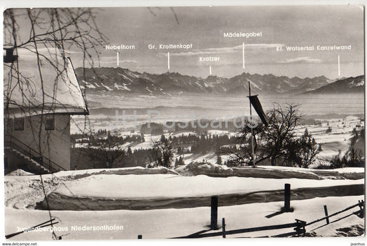 Jugendberghaus Niedersonthofen - Nebelhorn - Kratzer - Madelegabel - Gr Krottenkopf - 1981 - Germany - used - JH Postcards