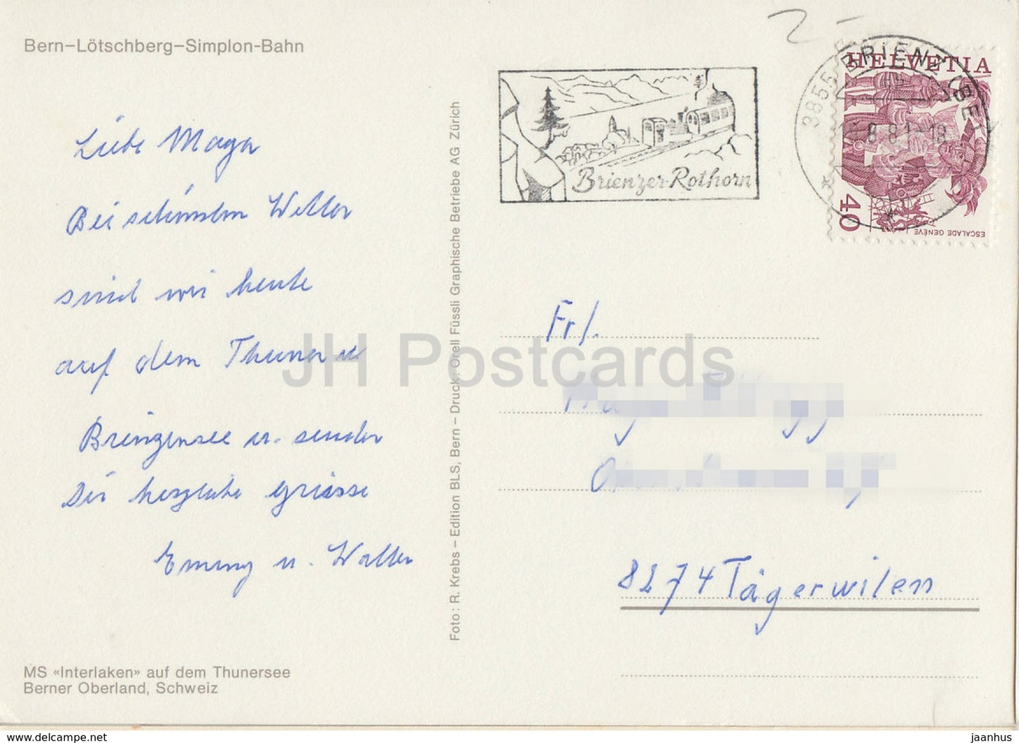 MS Interlaken auf dem Thunersee - passenger ship - 1981 - Switzerland - used