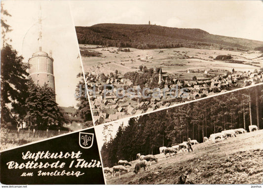 Luftkurort Brotterode am Inselsberg - cow - old postcard - 1968 - Germany DDR - used - JH Postcards