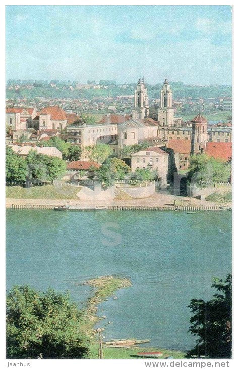 Old Town view from Alyaksotas hill - Kaunas - 1972 - Lithuania USSR - unused - JH Postcards