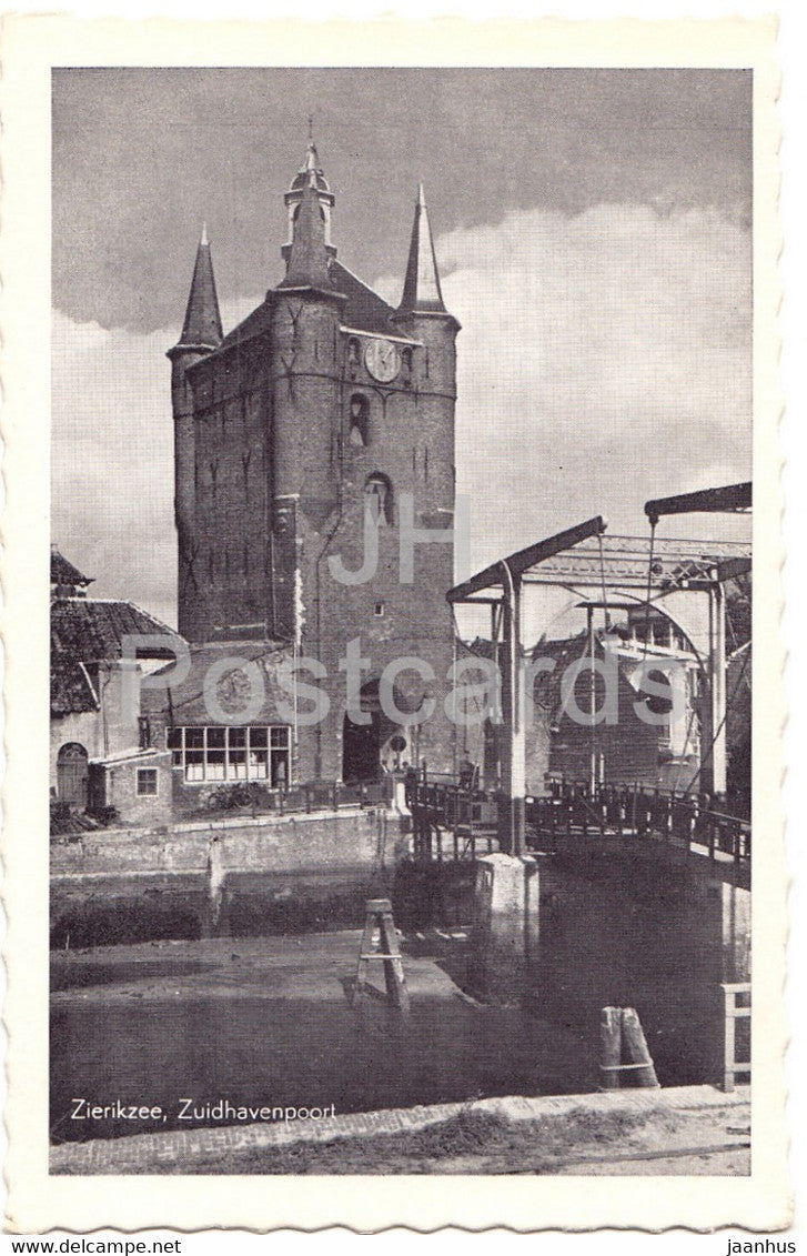 Zierikzee - Zuidhavenpoort - bridge - old postcard - Netherlands - unused - JH Postcards