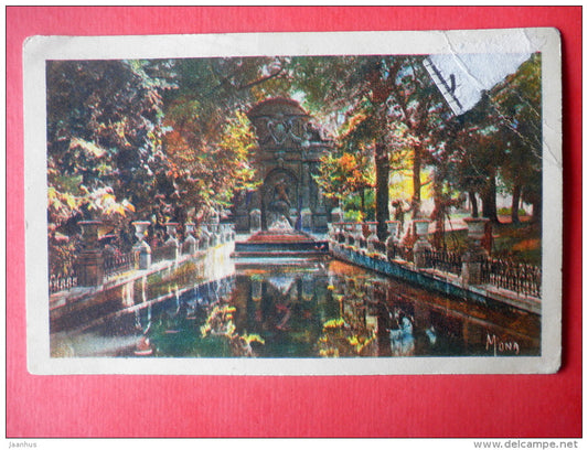 Jardin du Luxembourg , La Fointaine Medicis - garden - Mona - Paris - 2049 - France - sent from France Paris to Estonia - JH Postcards