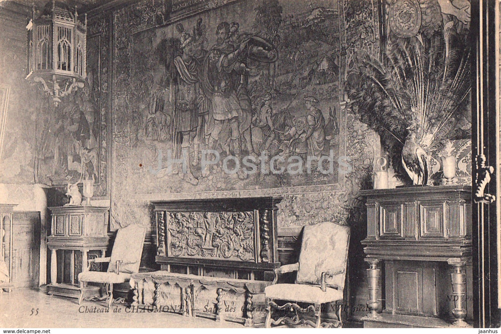 Chateau de Chaumont - Salle des Gardes - 55 - castle - old postcard - 1907 - France - used