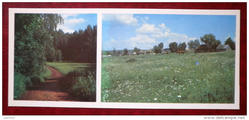 Grumant village - forest road - Yasnaya Polyana - Museum-Estate of Leo Tolstoy - 1976 - Russia USSR - unused - JH Postcards