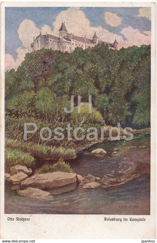 painting by Otto Stoitzner - Rosenburg im Kamptale - old postcard - 1943 - Germany - used - JH Postcards