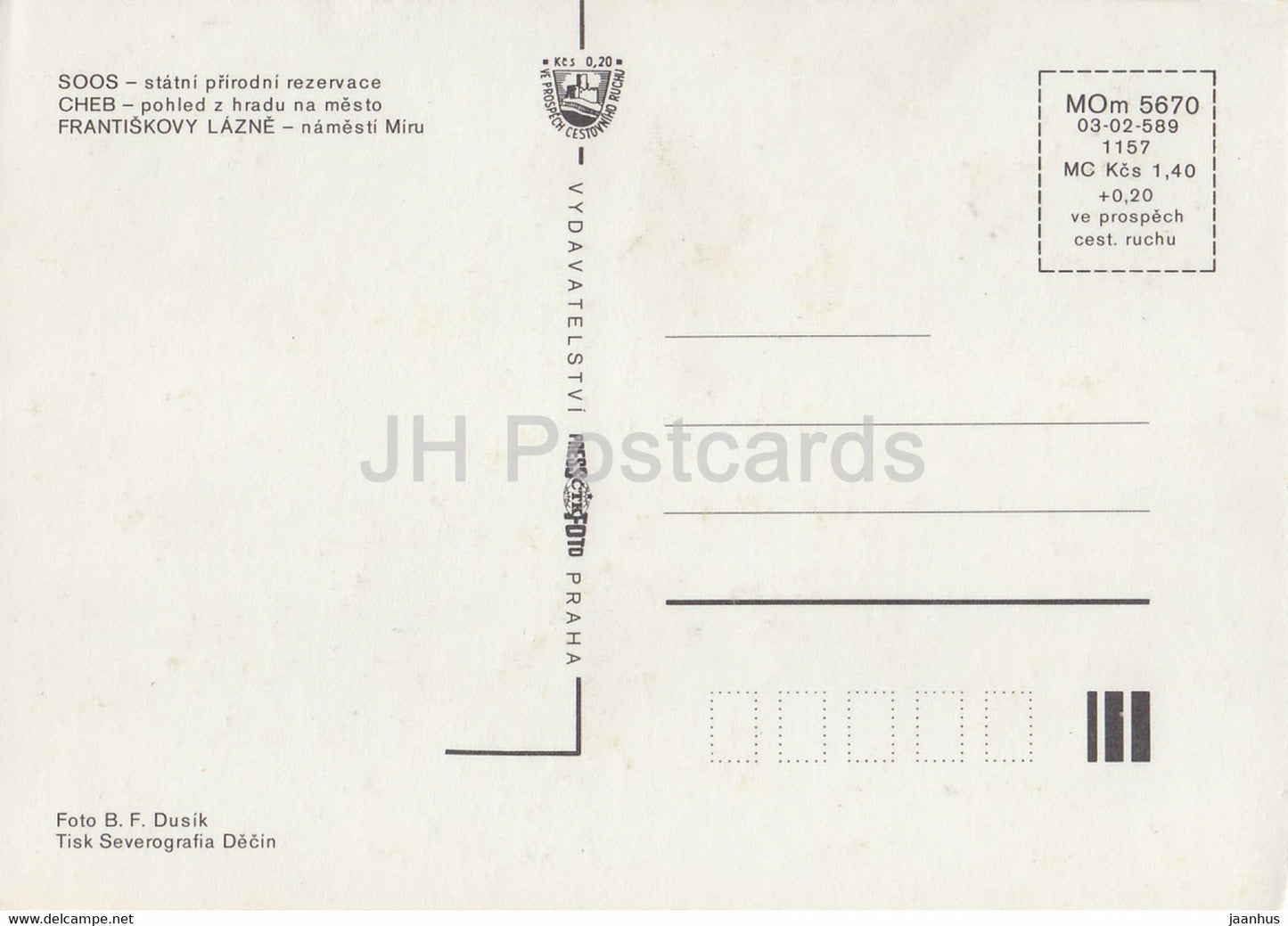 Soos - Frantiskovy Lazne - Cheb - Mir square - multiviews - Czechoslovakia - Czech Republic - unused