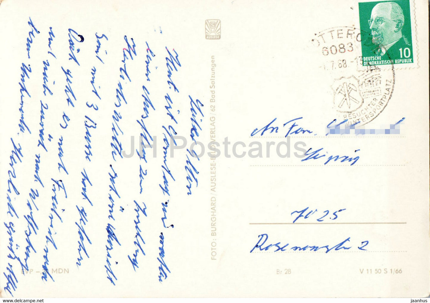 Luftkurort Brotterode am Inselsberg - cow - old postcard - 1968 - Germany DDR - used