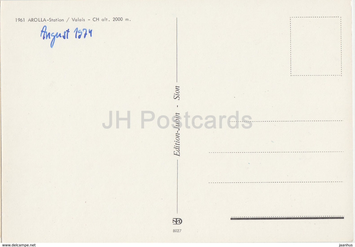 Arolla Station - 1961 - 1974 - Switzerland - used