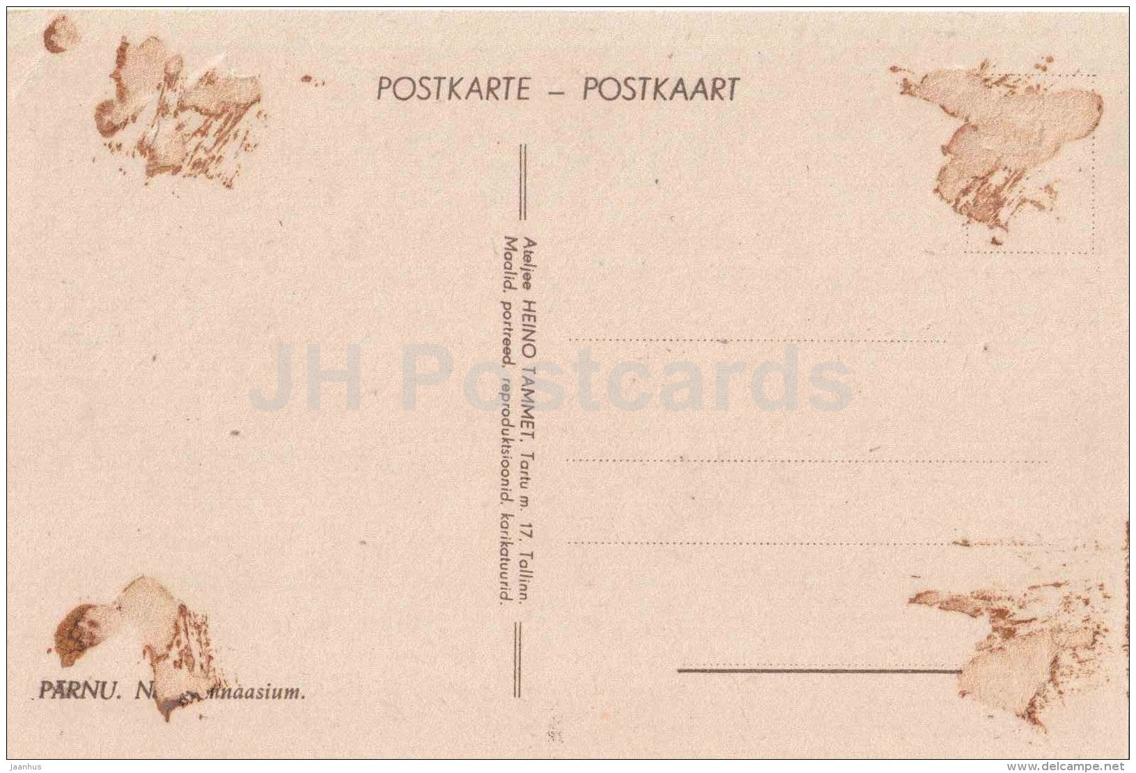 Women´s Gymnasium - Parnu - on thin paper - old postcard - Estonia - unused - JH Postcards