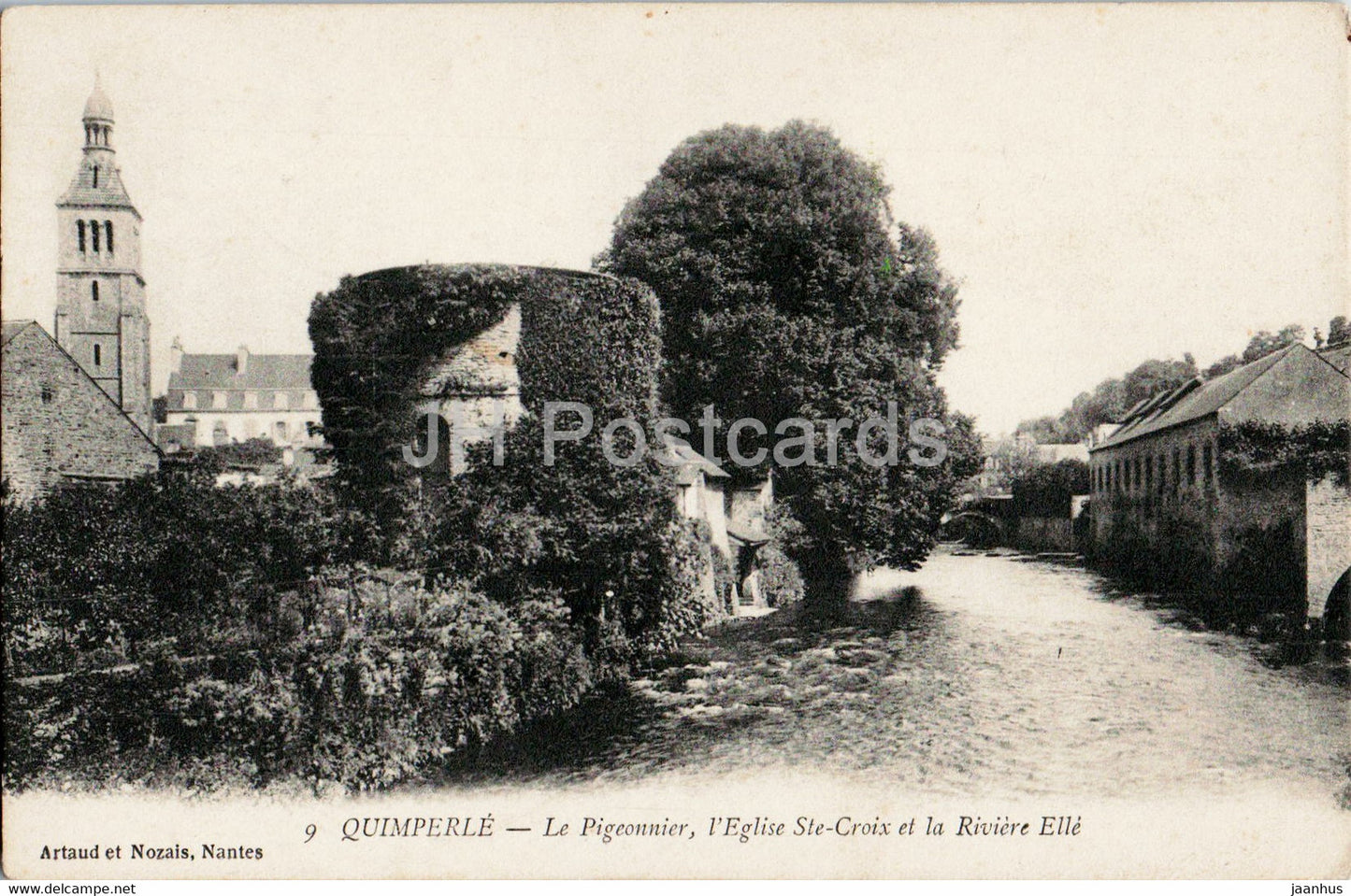 Quimperle - Le Pigeonnier - l'Eglise Ste Croix et la Riviere Elle - 9 - old postcard - France - unused - JH Postcards