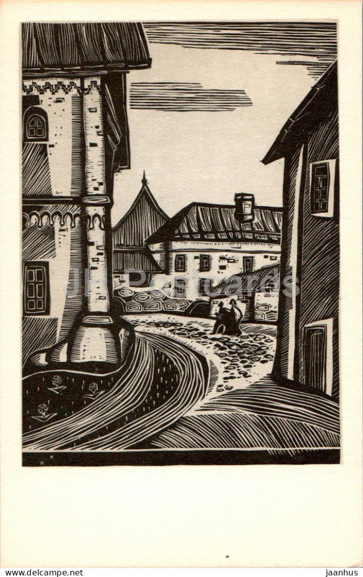 Solovki - tailor and trunk chambers of the monastery - graphics by V. Presnyakov - 1969 - Russia USSR - unused - JH Postcards