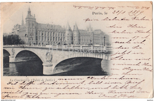 Paris - La Conciergerie - Palais de Justice - old postcard - 1899 - France - used - JH Postcards