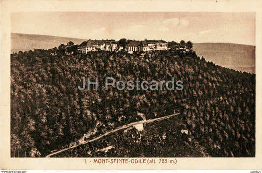 Mont Sainte Odile 763 m - 1 - old postcard - 1921 - France - used - JH Postcards