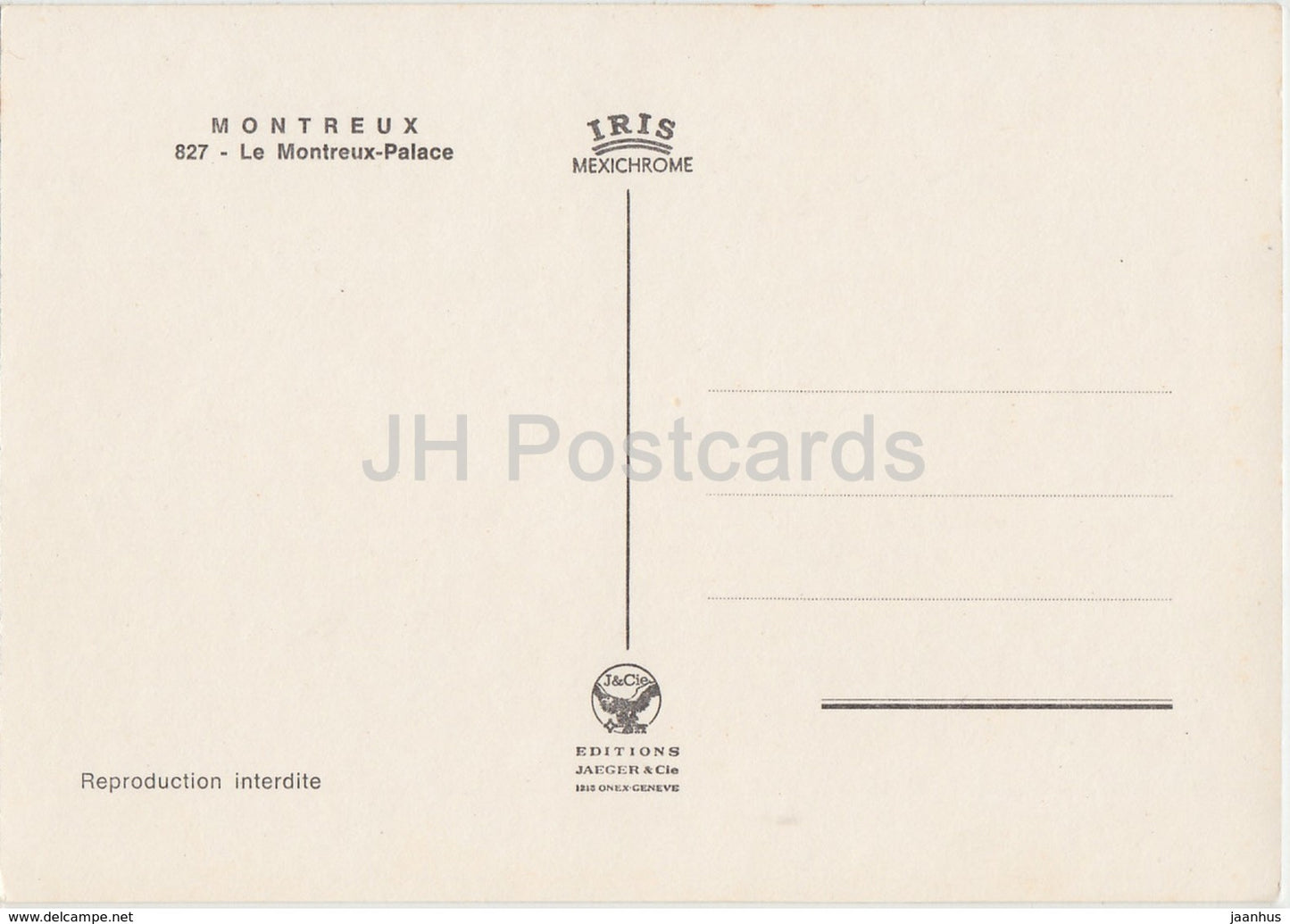 Montreux - Le Montreux Palace - 827 - Switzerland - unused