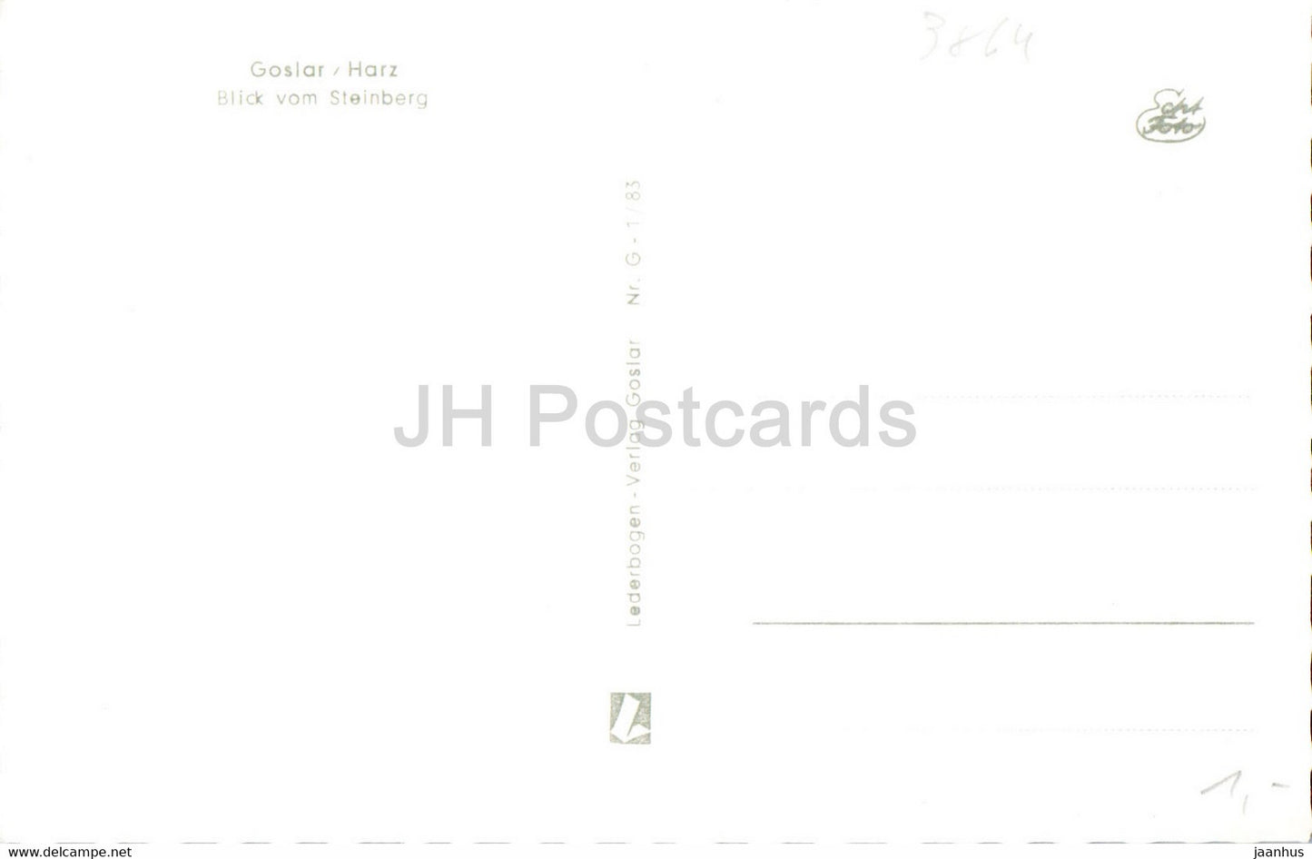 Goslar - Harz - Blick vom Steinberg - old postcard - Germany - unused