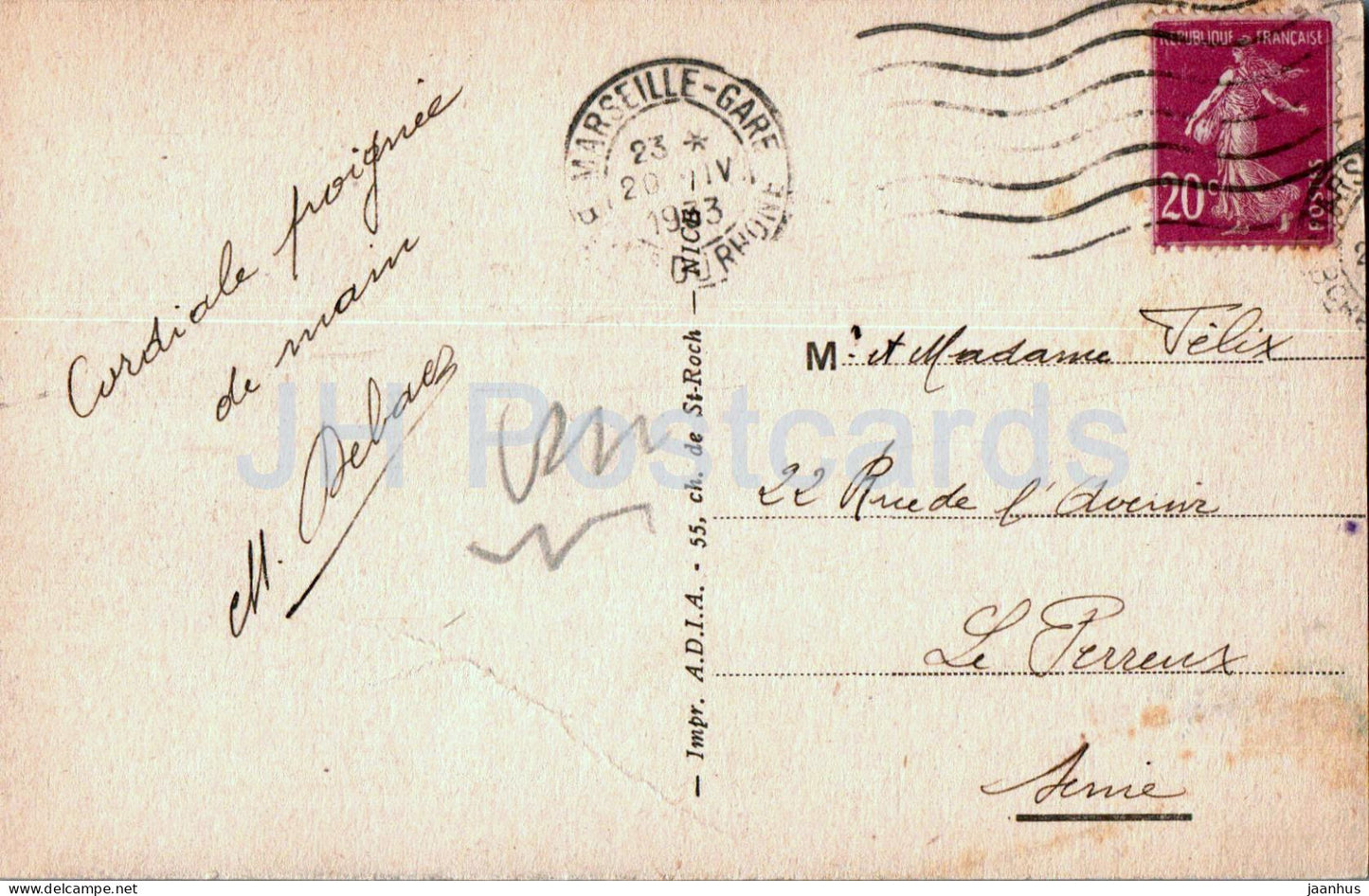 Marseille - Vue generale des Quais de la Joliette - 807 - alte Postkarte - 1933 - Frankreich - gebraucht