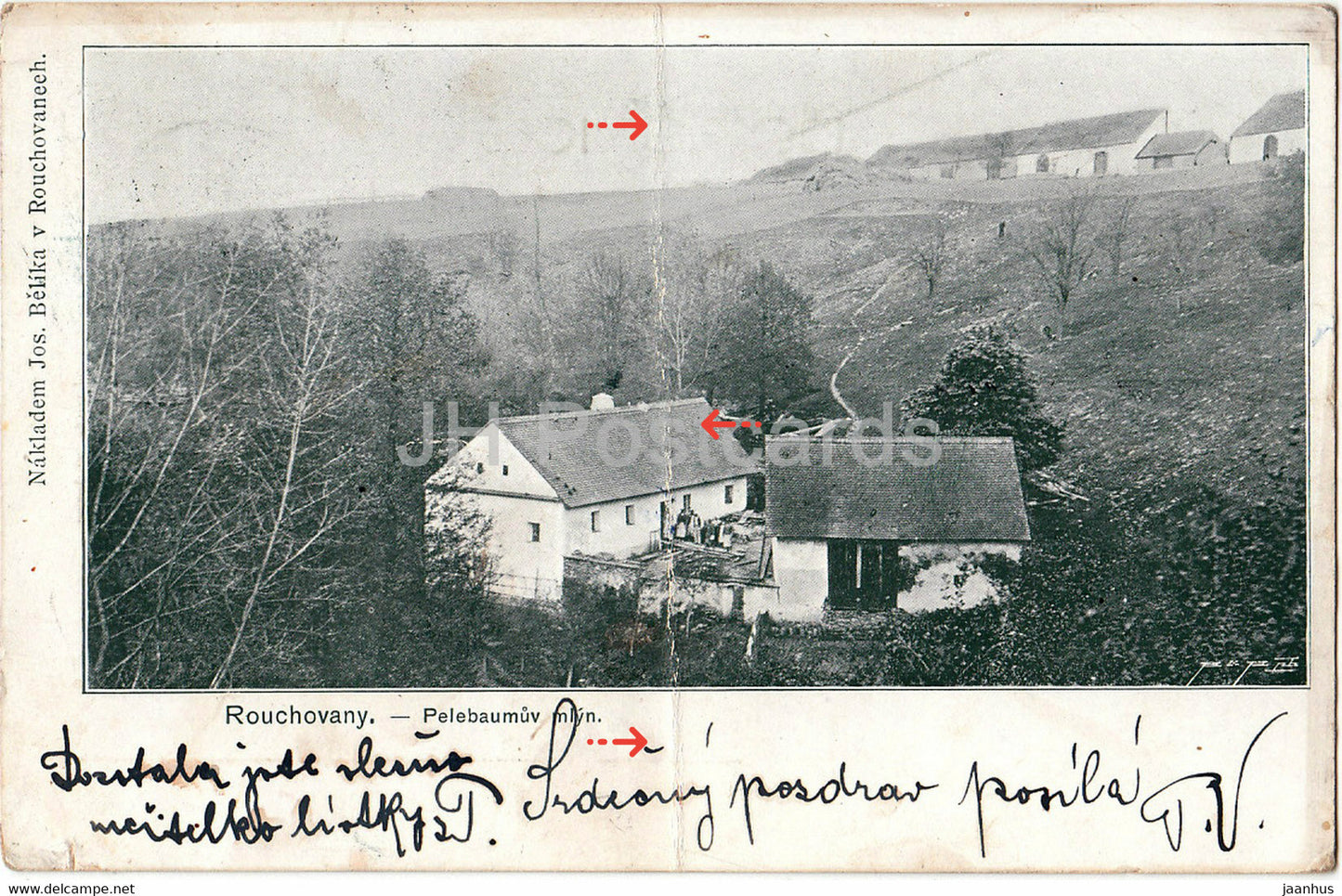 Rouchovany - Pepebaumuv mlyn - old postcard - Czech Republic - used - JH Postcards