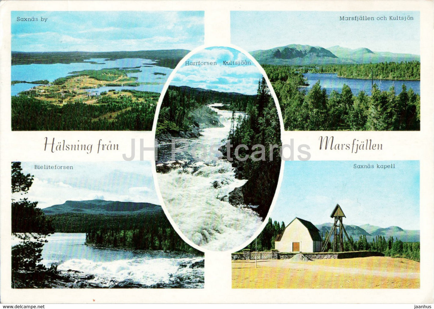Halsning fran Marsfjallen - 1966 - Sweden - used - JH Postcards