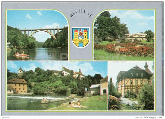 Bechyne - bridge - town views - Czechoslovakia - Czech - unused - JH Postcards