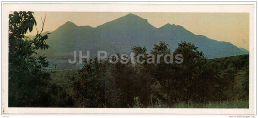 view at Beshtau mountain - poet Lermontov Places of Caucasian Mineral Waters - 1978 - Russia USSR - unused - JH Postcards
