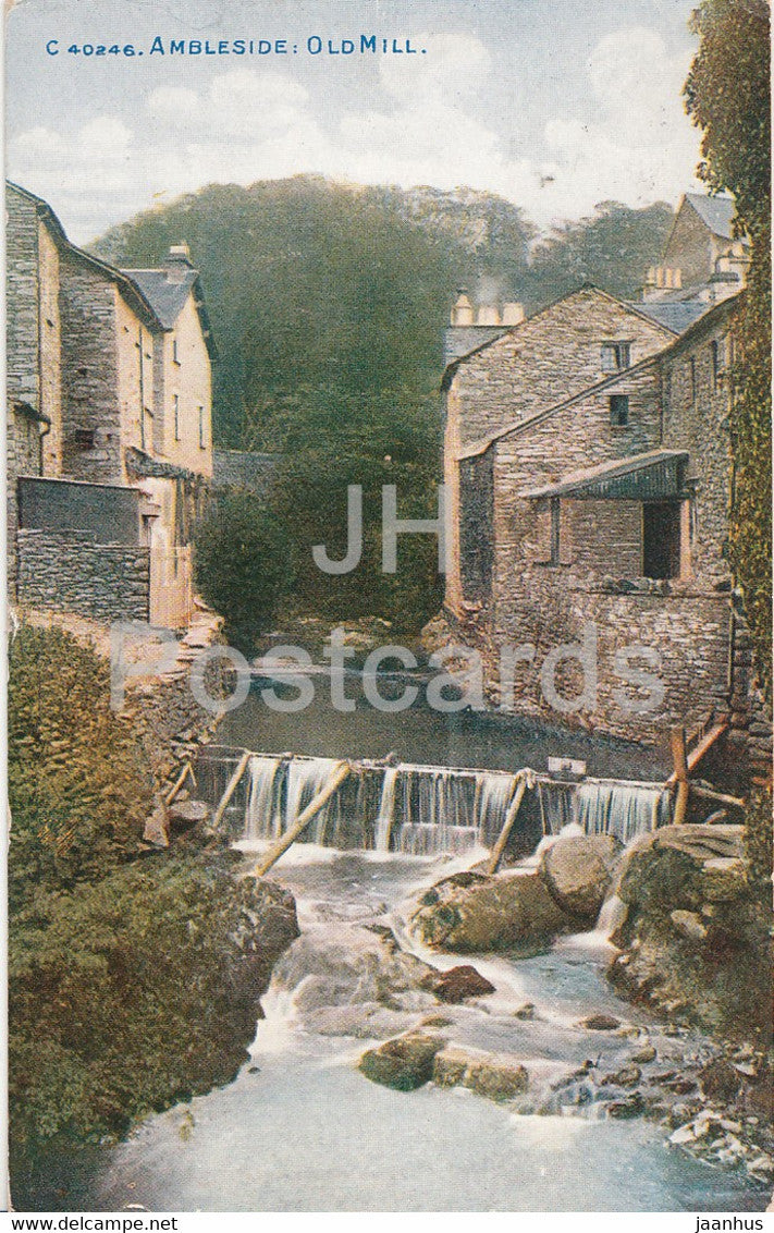 Ambleside - Old Mill - 40246 - old postcard - 1913 - England - United Kingdom - used - JH Postcards
