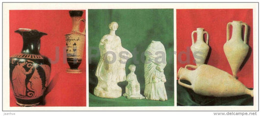 ceramics - terracota statues - amphora - Chersonesos - archaeology site reserve - 1984 - Ukraine USSR - unused - JH Postcards