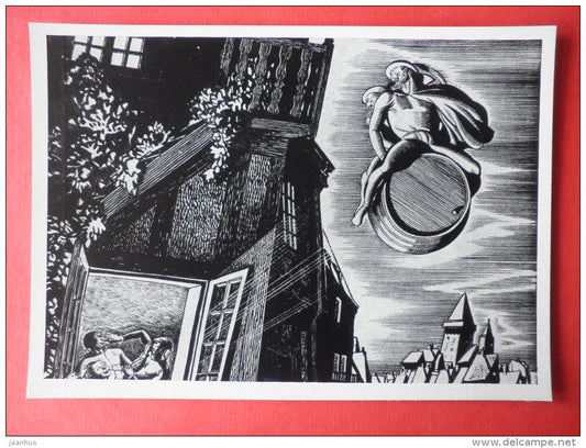 illustration by Rockwell Kent - Faust by Goethe . 1938 - art of USA - unused - JH Postcards