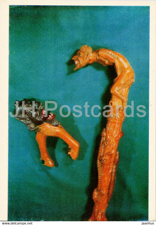 Priest's Stick and Nutcracker - Devils - Lithuanian art 1973 - Lithuania USSR - unused - JH Postcards