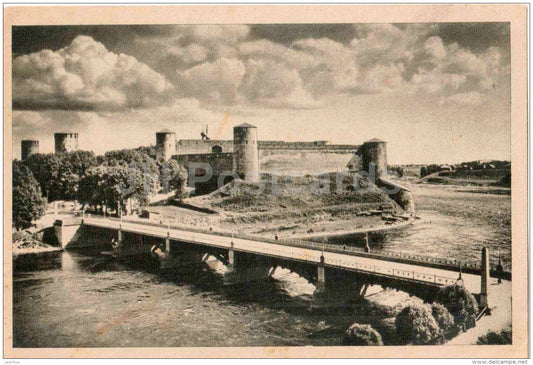 Jaanilinn castle - Ivanikindlus - Narva - on thin paper - old postcard - Estonia - unused - JH Postcards