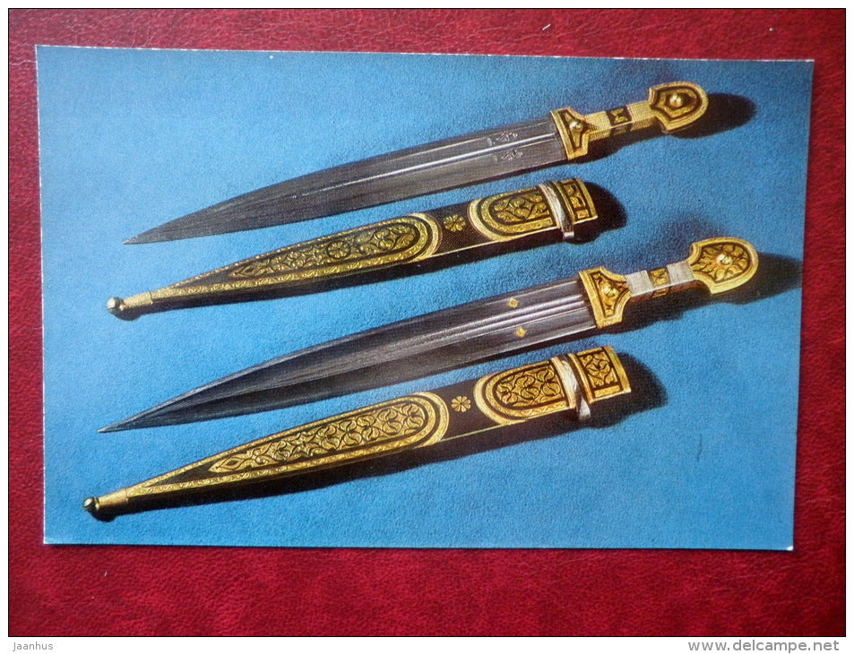 Kama Daggers and Scabbard , 19th century - Georgian Arms and Armour 17th-19th centuries - 1975 - Russia USSR - unused - JH Postcards
