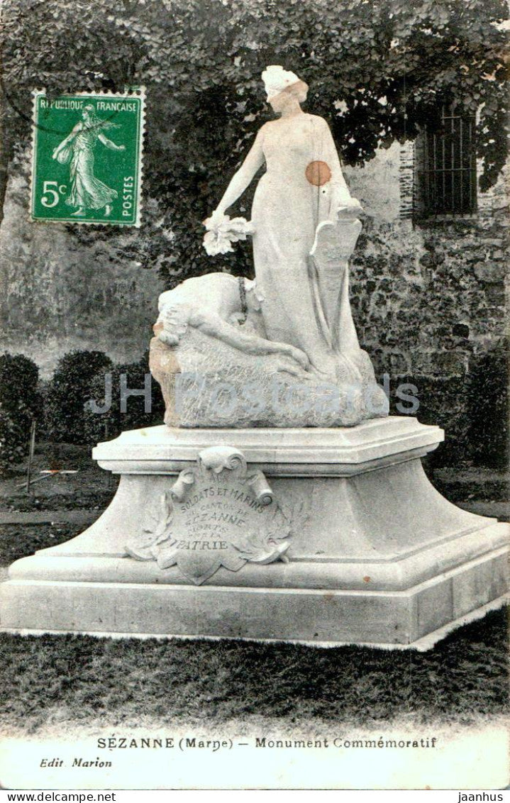 Sezanne - Monument Commemoratif - old postcard - France - used - JH Postcards